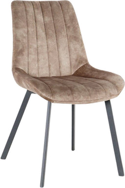 By-Olaf Eetkamerstoel Austin velvet Taupe - slanke metalen poten - industrieel design - velours