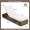 Coast Ligstoel - Rattan - Verstelbaar - Opbergruimte - Kussen - 185 x 65 x 26-86 cm - Gemengd Bruin