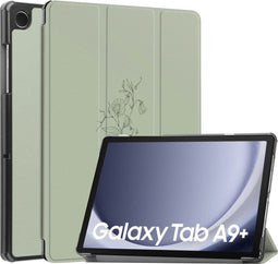 iMoshion Tablet Hoes Geschikt voor Samsung Galaxy Tab A9 Plus - iMoshion Design Trifold Bookcase - Meerkleurig /Floral Green