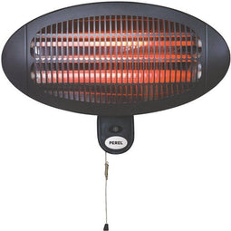 Perel PHW2000 - Terrasverwarmer 2000 W - Quartz wandmontage 3 warmteniveaus zwart