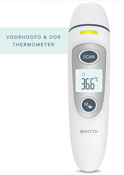 Bintoi® X200 - Digitale Oorthermometer & Voorhoofd Thermometer - Snel Nauwkeurig met Koortswaarschuwing