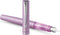 Parker Vector XL vulpen | metallic lila lak op messing met chroom detail | medium penpunt met blauwe inkt navulling