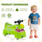 Coast Peuter Zit-Speelgoed Voertuig - Opbergruimte Licht Geluid - Dino Design Groen 52 ×