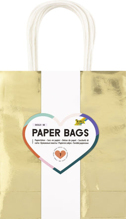 Folia Paper - Cadeautas Folia goud kraft 18x21x8cm 7 stuks