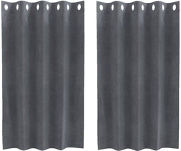 vidaXL - Blackout - Gordijnen - met - Oogjes - 2 - stuks - Super - Lichtgrijs - Velours