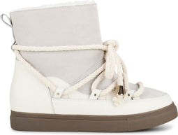 PS Poelman MIA - Dames Snowboots - Suède bovenwerk schapenwol - Gebroken wit - Maat 37