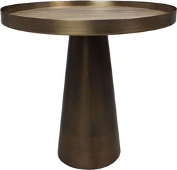 HSM Collection - Bijzettafel Fletcher - ø50x47 - Antique gold/bruin - Metaal/mangohout