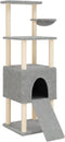 vidaXL - Kattenmeubel - met - sisal - krabpalen - 153 - cm - lichtgrijs