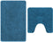 vidaXL - 2-delige - set - badmatten - blauw - polypropyleen - antislip