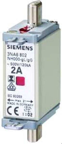 Siemens 3NA6824 Zekeringsinzetstuk Afmeting zekering : 000 80 A 500 V/AC, 250 V/DC 3 stuk(s)