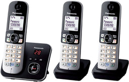 Panasonic KX-TG6823GB - DECT-telefoon met antwoordapparaat - 30 min. opname - 3 handsets (3x)