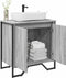 vidaXL - Wastafelkast - 60x35x60 - cm - bewerkt - hout - grijs - sonoma - eikenkleurig