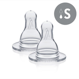 Medela Slow Flow reservespenen - Speen voor Medela flessen - Silicone - Maat S (2 stuks)