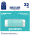 Goodram UME3 - USB Stick - 32GB - Spatbestendig - Turkoois