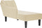 vidaXL - Chaise - longue - met - rechterarmleuning - stof - crèmekleurig