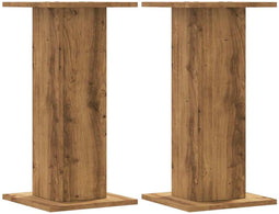 vidaXL - Speakerstandaards - 2 - st - 30x30x60 - cm - hout - artisanaal - eikenkleurig