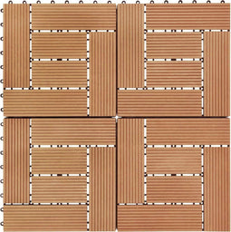 vidaXL - Terrastegels - 30x30 - cm - 1 - m² - HKC - teakkleur - 11 - st