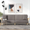 vidaXL - Slaapbank - met - armleuningen - stof - taupe