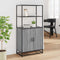 vidaXL - Hoge - kast - 68x35x139cm - bewerkt - hout - en - metaal - grijs - sonoma - eiken