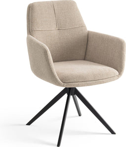 Furnihaus Milou - Draaibare Eetkamerstoel - Armleuning 360° draaifunctie - Beige