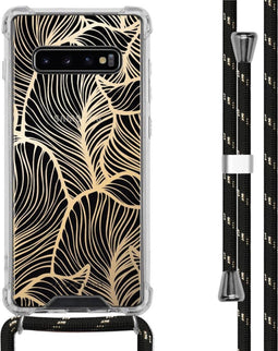 iMoshion Hoesje Geschikt voor Samsung Galaxy S10 Plus Hoesje Met Koord - iMoshion Design Hoesje met Koord - Goud / Transparant