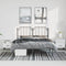 vidaXL - Bedframe - met - hoofdbord - metaal - zwart - 150x200 - cm