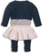 Dirkje - 3-delig Babysuit dress - Jurkje met vestje en legging - Navy + pink
