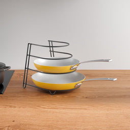 Metaltex - Pannenrek voor 4 koekenpannen - Opbergrek - Keukenrek staand - Dekselhouder - Zwart - 5 jaar garantie