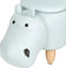 HIPPO - Poef - Blauw - 32 cm - Fluweel