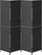 vidaXL - Kamerscherm - 4 - Panelen - Opvouwbaar - Zwart - 195x180 - cm - Poly - Rattan