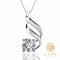Yolora Dames Ketting - Kalpa Camaka Kristal Hanger - 18K Wit Verguld - Zilverkleurig