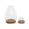 Kaarshouder Home ESPRIT Bruin Natuurlijk Kristal Mangohout 30 x 30 x 40 cm (2 Stuks)