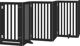 vidaXL - Hondenhek - inklapbaar - 6 - panelen - 300 - cm - populierenhout - zwart