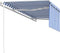 vidaXL - Luifel - automatisch - uittrekbaar - met - rolgordijn - 4x3 - m - blauw - wit
