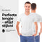 Milanoro - Extra Lange Katoenen T-shirts - Set van 4 - V-hals - Wit - XXL (4 stuks)
