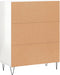 vidaXL - Dressoir - 69,5x34x90 - cm - bewerkt - hout - hoogglans - wit