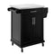 SoBuy FKW110-SCH - Keukenwagen - Zwarte opbergkast op wielen - 60 x 90 x 43 cm