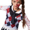 Dressforfun Griezelig Schoolmeisje 158 - Verkleedkostuum Halloween - Driedelig met bloedvlekken en franjes (vanaf 12 jaar)