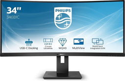 Philips B-line 346B1C - 34" Gebogen QHD Monitor 3440x1440 - USB-C - Zwart