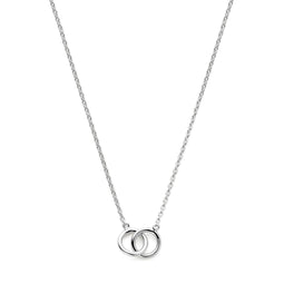 Glams ketting rondjes - Minimalistische ketting - 925 zilver gerhodineerd 40 + 4 cm - Zilver