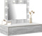 vidaXL - Wandgemonteerde - Makeuptafel - met - LED - Verlichting - - - Grijs - Sonoma