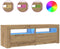 vidaXL - Tv-meubel - met - LED - 120x35x40 - cm - bewerkt - hout - artisanaal - eiken