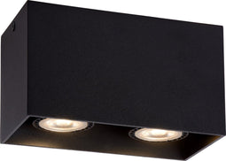 Lucide BODI - Plafondspot 2xGU10 - Aluminium - Zwart (2 stuks)
