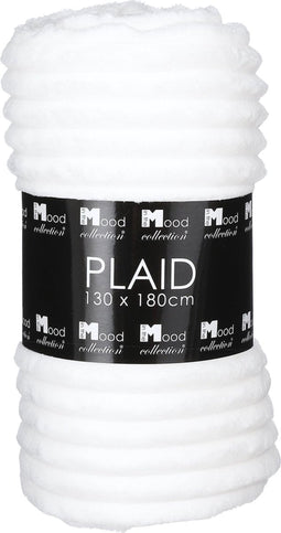 In the Mood Lorens Fleece Plaid - L180 x B130 cm - Polyester - Off White