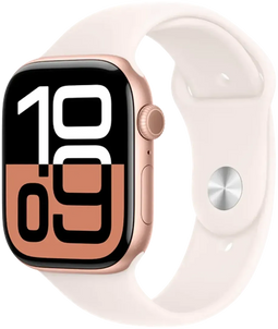 Apple Watch Series 10 - Smartwatch - 46mm GPS Aluminium - Rosé Goud (Crème)