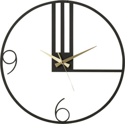 J-Line klok Lijnen - metaal - zwart - small - Ø 49 cm