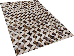 TUGLU - Laagpolig vloerkleed - Bruin - 140 x 200 cm - Leer