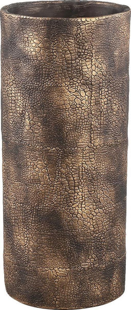 PTMD Rissa Ronde Bloempot - H50 x Ø22 cm - Cement - Goud