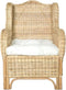 vidaXL - Stoel - met - kussen - natuurlijk - rattan - en - linnen