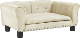 vidaXL - Hondenmand - 70x45x30 - cm - fluweel - crèmekleurig